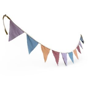 Handmade Colorful Vintage Gingham Bunting Garland for Party, Kid’s Room, Sewing